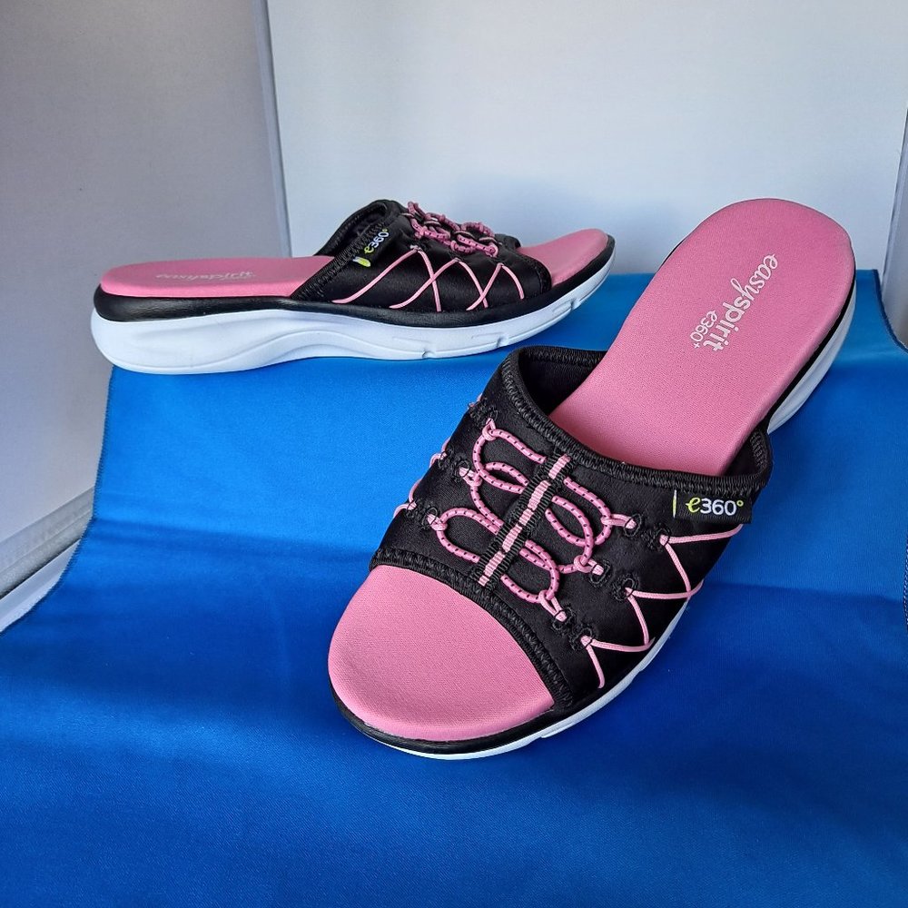 Black & pink Easy Spirit sandals